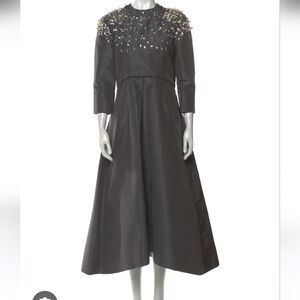 Pamella Roland Black Embellished Long Sleeve Dress
